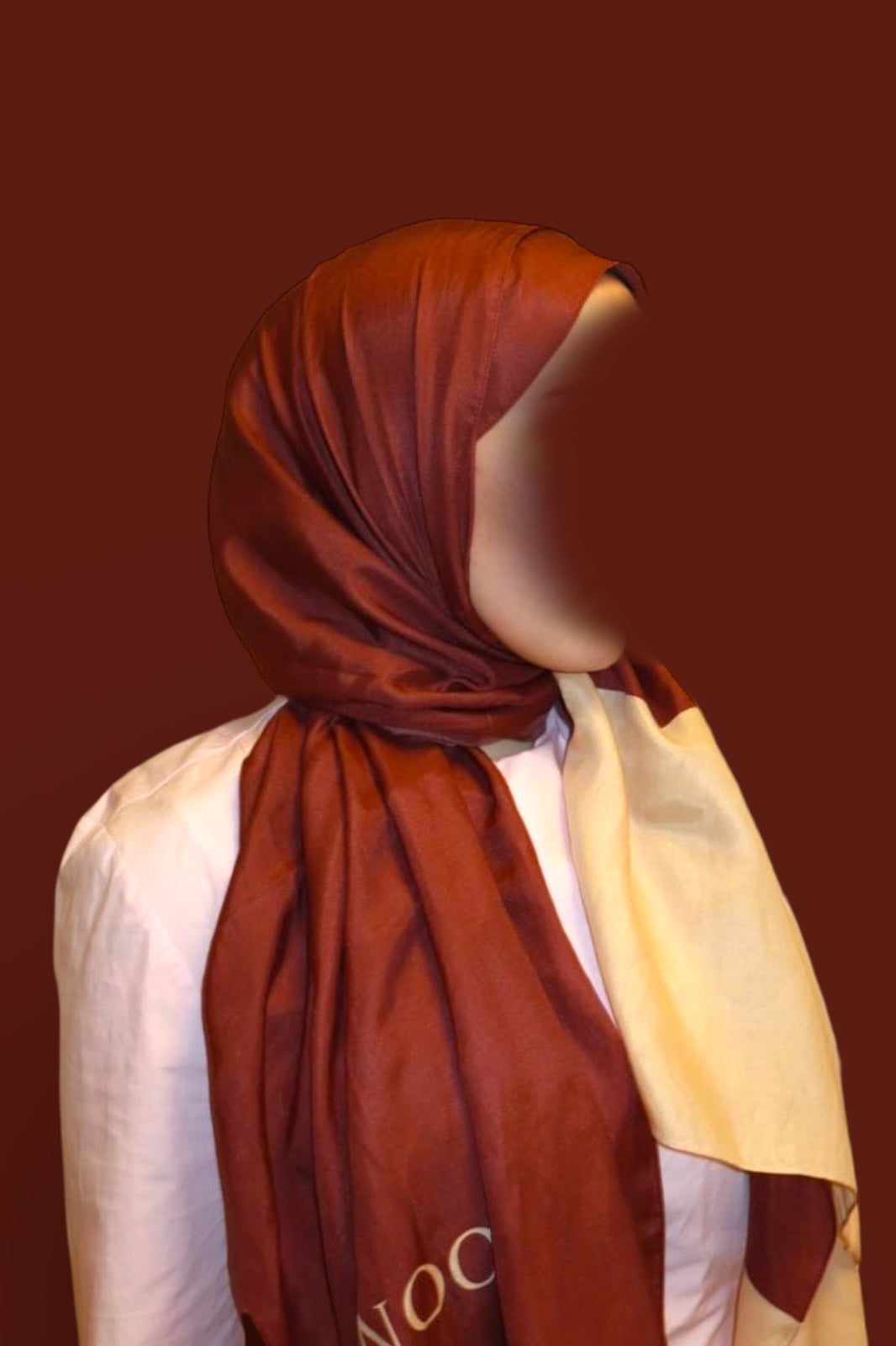 Luxury Chiffon Hijab – Two Tone Modest Scarf - Winered