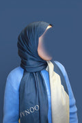 Luxury Chiffon Hijab – Two Tone Modest Scarf - Navyblue
