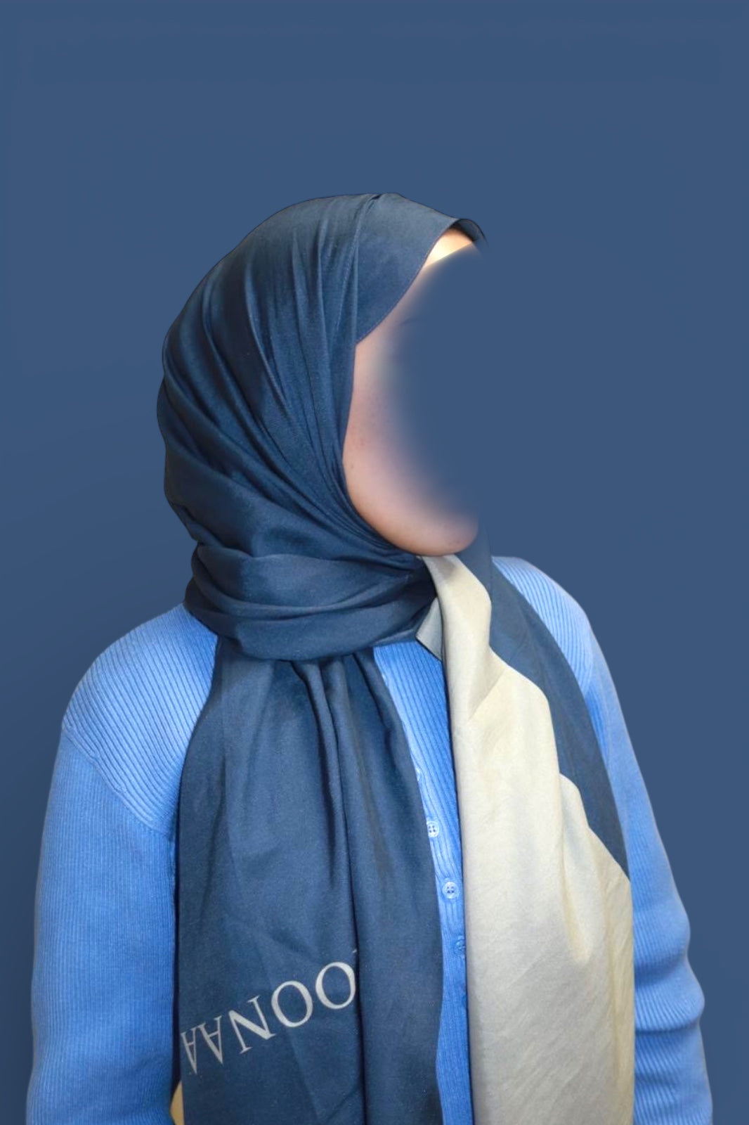 Luxury Chiffon Hijab – Two Tone Modest Scarf - Navyblue